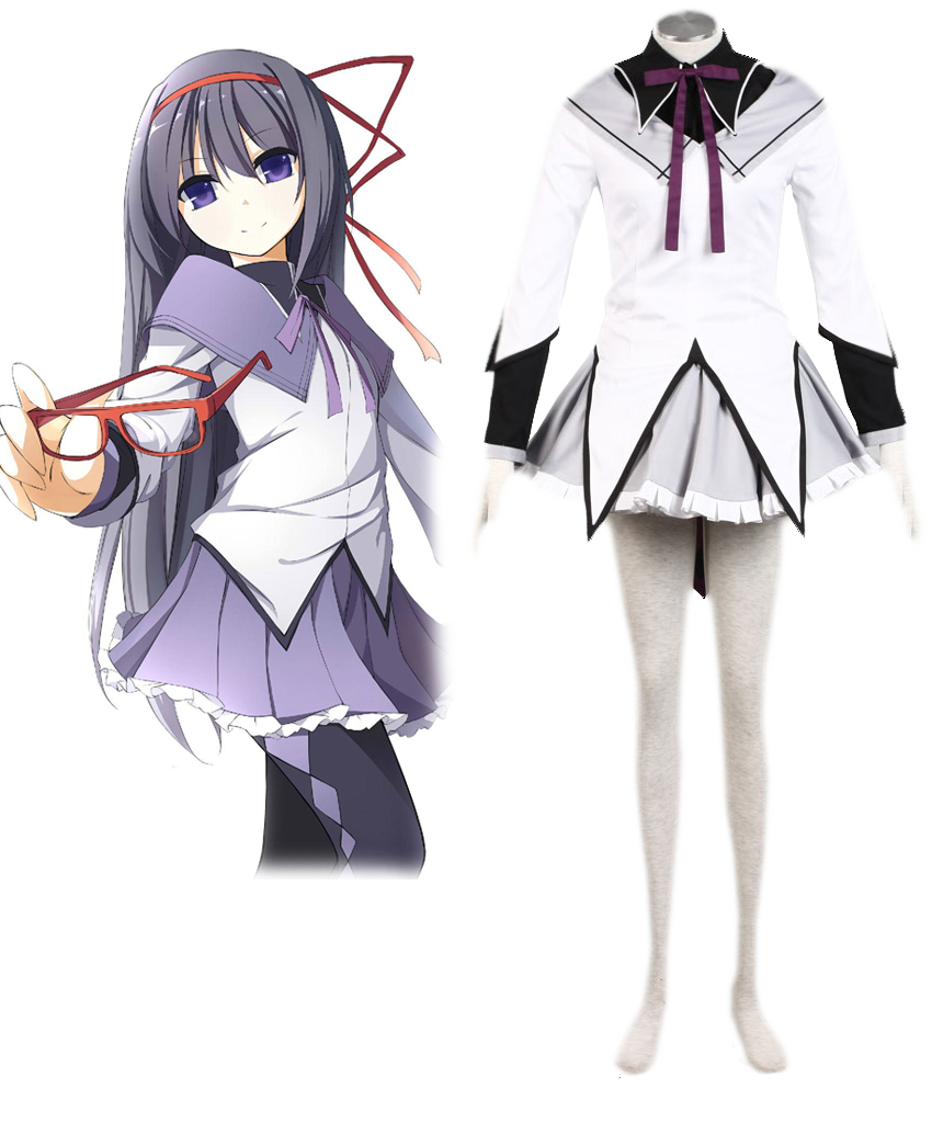 Puella Magi Madoka Magica Akemo Homura Cosplay Costume